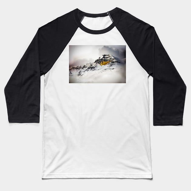 Sea King Mountain Rescue Baseball T-Shirt by aviationart